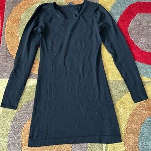 Theory Black Long Sleeve Short Sweater Dress Flawed Rip Please See Pics Small